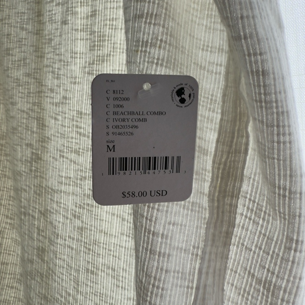 219. NWT Free People White and Yellow Tank Top - Picture 3 of 7